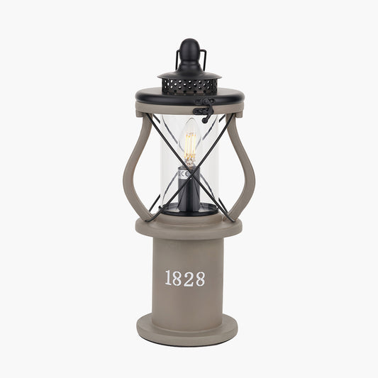 Gibson Antique Wood Lantern Table Lamp