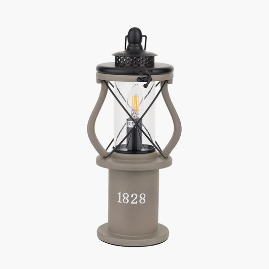Gibson Antique Wood Lantern Table Lamp