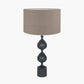 Asilah Matt Black Aluminium Tall Footed Table Lamp Base with Edward 40cm Natural Linen Cylinder Lampshade