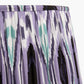 Asilah Matt Black Aluminium Tall Footed Table Lamp Base with Izara 40cm Lilac Ikat Patterned Mushroom Pleat Tapered Lampshade