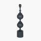 Asilah Matt Black Aluminium Tall Footed Table Lamp Base with Lino 40cm White Self Lined Linen Cylinder Lampshade