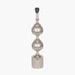 Asilah Silver Aluminium Tall Footed Table Lamp Base with Lino 40cm Grey Self Lined Linen Cylinder Lampshade