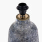 Vulcan Textured Volcanic Effect Grey Stoneware Table Lamp Base with Winston 40cm White Handloom Tapered Lampshade