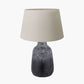 Vulcan Textured Volcanic Effect Grey Stoneware Table Lamp Base with Coast 40cm Cream Calico Tapered Lampshade