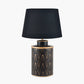 Chrysler Black Art Deco Hand Painted Table Lamp Base with Adelaide 40cm Black Tapered Cotton Mix Lampshade