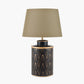 Chrysler Black Art Deco Hand Painted Table Lamp Base with Adelaide 40cm Taupe Tapered Cotton Mix Lampshade