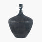 Manaia Antique Black Textured Wood Table Lamp Base with Scallop 35cm Black Ombre Soft Pleated Tapered Shade