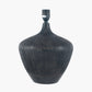 Manaia Antique Black Textured Wood Table Lamp Base with Scallop 35cm Blue Ombre Soft Pleated Tapered Lampshade