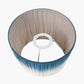 Manaia Antique Black Textured Wood Table Lamp Base with Scallop 35cm Blue Ombre Soft Pleated Tapered Lampshade