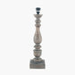 Alia Grey Wash Turned Mango Wood Table Lamp Base