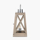 Devon Grey Wood and Chrome Lantern Table Lamp