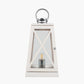 Devon White Wash and Chrome Lantern Table Lamp
