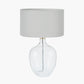 Islay Clear Bubble Glass Table Lamp Base with Harry 40cm Ivory Cotton Mix Cylinder Lampshade