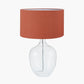 Islay Clear Bubble Glass Table Lamp Base with Henry 40cm Tobacco Handloom Cylinder Lampshade