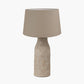 Palawan Stone Grey Feather Stoneware Table Lamp Base with Winston 40cm Taupe Handloom Tapered Lampshade
