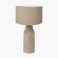 Palawan Stone Grey Feather Stoneware Table Lamp Base with Henry 40cm Taupe Handloom Cylinder Lampshade