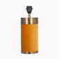 Dempsey Mustard Velvet and Antique Gold Metal Table Lamp Base with Harry 30cm Ivory Cotton Mix Cylinder Lampshade