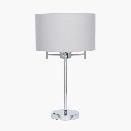 Plaza Silver 3 Light Metal Table Lamp