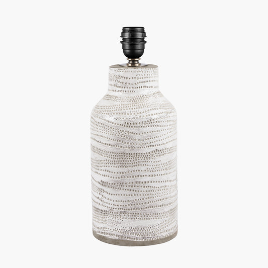 Alina White Dot Design Stoneware Table Lamp Base