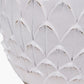 Willow White Leaf Detail Stoneware Table Lamp Base with Lys 40cm Steel Grey Self Lined Linen Tapered Lampshade