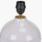 Willow White Leaf Detail Small Stoneware Table Lamp Base with Edward 30cm Natural Linen Cylinder Lampshade