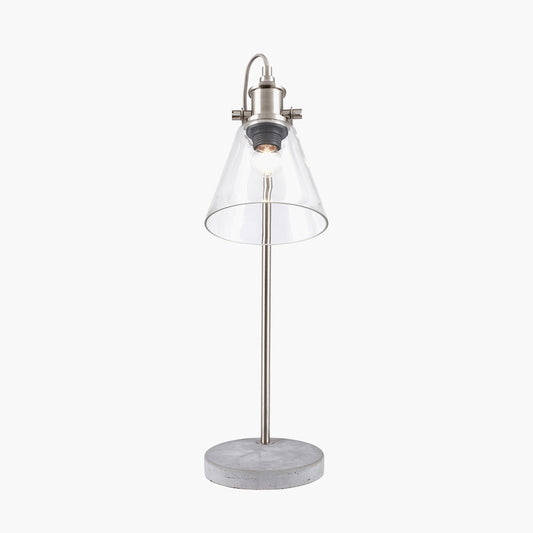 Chaplin Concrete and Brushed Chrome Table Lamp