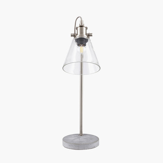 Chaplin Concrete and Brushed Chrome Table Lamp