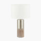 Etosha Grey Wood and Silver Metal Table Lamp