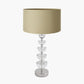 Rosa Glass and Silver Table Lamp Base with Harry 30cm Taupe Cotton Mix Cylinder Lampshade
