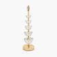 Rosa Glass and Antique Brass Table Lamp Base with Harry 30cm Ivory Cotton Mix Cylinder Lampshade