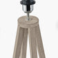 Whitby Grey Wash Wood Tapered 4 Post Table Lamp Base with Edward 35cm Natural Linen Cylinder Lampshade