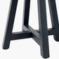 Whitby Matt Black Wood Tapered 4 Post Table Lamp Base with Henry 35cm White Handloom Cylinder Lampshade