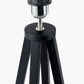Whitby Matt Black Wood Tapered 4 Post Table Lamp Base with Edward 35cm Natural Linen Cylinder Lampshade
