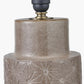 Sidra Grey Stoneware Etch Detail Table Lamp Base with Edward 35cm Natural Linen Cylinder Lampshade
