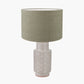 Sidra Grey Stoneware Etch Detail Table Lamp Base with Edward 35cm Pistachio Green Linen Cylinder Lampshade