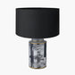 Fenella Black and White Photographic Design Table Lamp Base with Harry 35cm Black Cotton Mix Cylinder Lampshade
