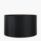 Fenella Black and White Photographic Design Table Lamp Base with Zara 40cm Black Silk Cylinder Lampshade