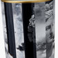 Fenella Black and White Photographic Design Table Lamp Base with Henry 35cm White Handloom Cylinder Lampshade