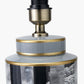 Fenella Black and White Photographic Design Table Lamp Base with Stellan 35cm Black Slubbed  Silk Mix Gold Lined Cylinder Lampshade