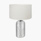 Ophelia Mercurial Glass Table Lamp Base with Henry 40cm White Handloom Cylinder Lampshade