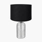 Ophelia Mercurial Glass Table Lamp Base with Lino 40cm Black Self Lined Linen Cylinder Lampshade