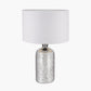 Ophelia Mercurial Glass Table Lamp Base with Lino 40cm White Self Lined Linen Cylinder Lampshade