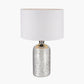 Ophelia Mercurial Glass Table Lamp Base with Lino 40cm White Self Lined Linen Cylinder Lampshade