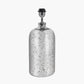 Ophelia Mercurial Glass Table Lamp Base with Lino 40cm White Self Lined Linen Cylinder Lampshade