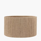 Paihia White Wash Wood Textured Short Table Lamp Base with Issa Natural Rope 30cm Cylinder Lampshade