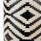 Chirala Black and White Tall Ikat Ceramic Table Lamp Base with Rouen 35cm White Boucle Cylinder Lampshade