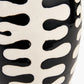 Elkorn Black and White Tall Coral Ceramic Table Lamp Base with Lino 35cm Black Self Lined Linen Cylinder Lampshade