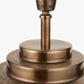 Zuri Antique Brass Metal Pot Table Lamp Base with Edward 40cm Natural Linen Cylinder Lampshade
