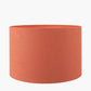 Zuri Shiny Silver Metal Pot Table Lamp Base with Lino 35cm Cinnamon Self Lined Linen Cylinder Lampshade