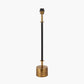 Antoine Black Croc and Antique Brass Metal Table Lamp Base with Lyndon 35cm Black Silk Mix Knife Pleat Tapered Lampshade